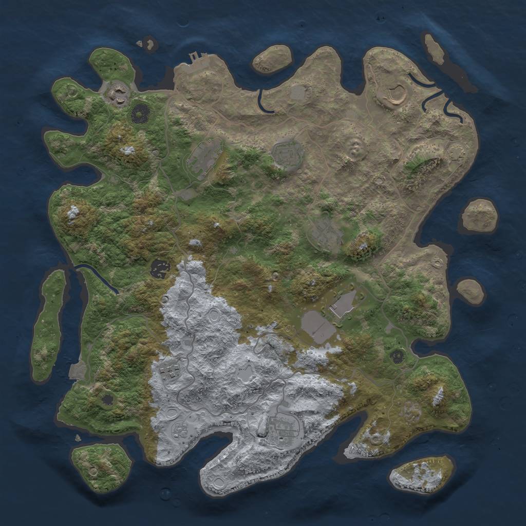 Rust Map: Procedural Map, Size: 4000, Seed: 95063812, 15 Monuments
