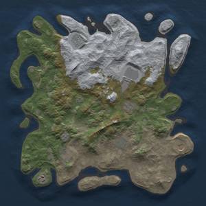 Thumbnail Rust Map: Barren, Size: 4000, Seed: 520819020, 12 Monuments