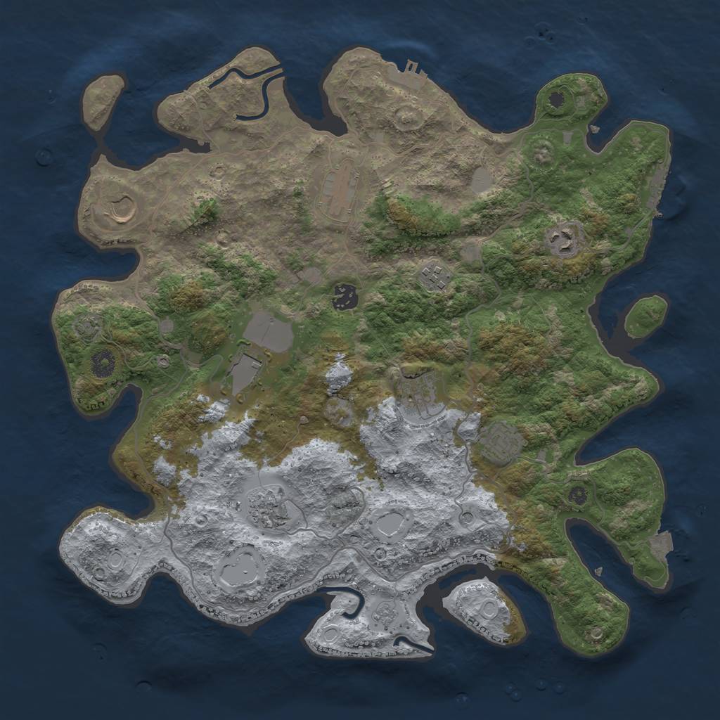 Rust Map: Procedural Map, Size: 4000, Seed: 16309357, 17 Monuments