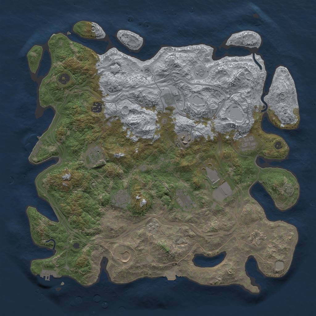 Rust Map: Procedural Map, Size: 4250, Seed: 1239876, 19 Monuments