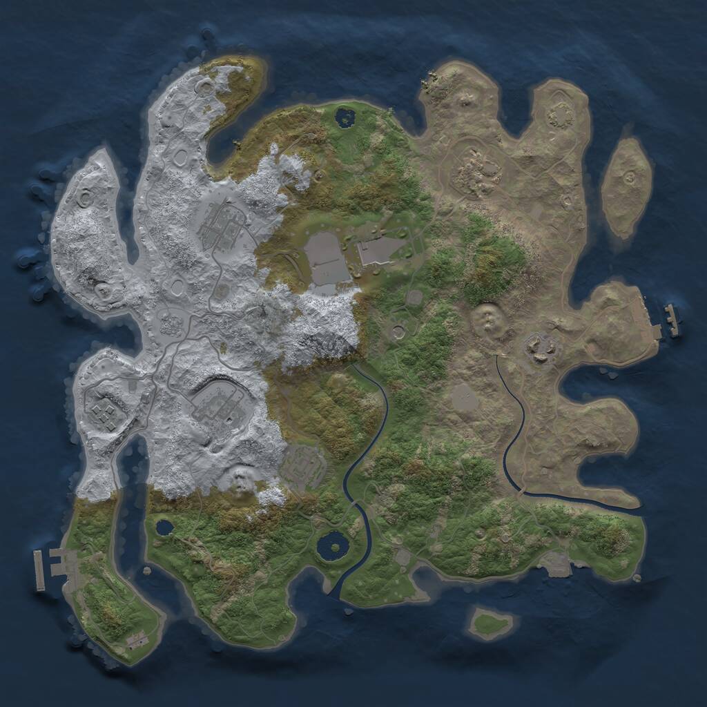 Rust Map: Procedural Map, Size: 3500, Seed: 420877970, 13 Monuments