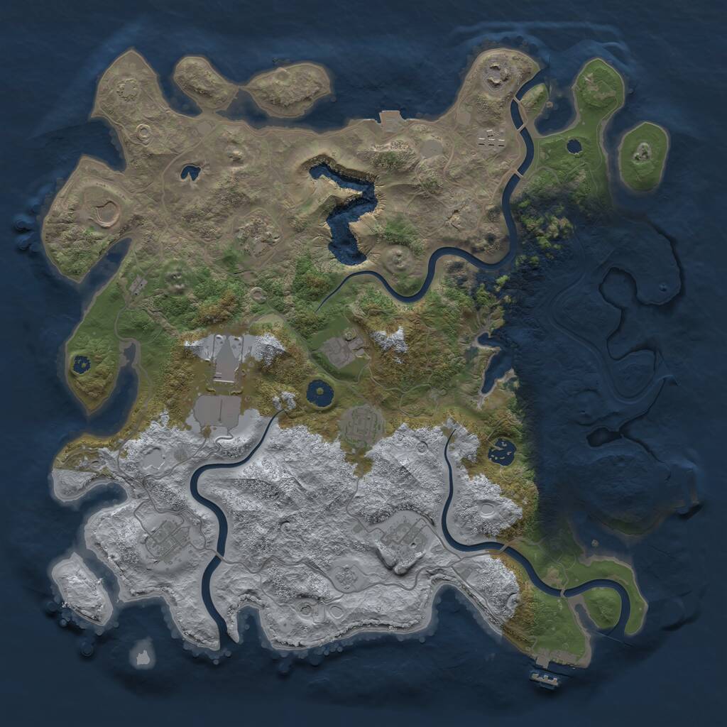 Rust Map: Procedural Map, Size: 4100, Seed: 72001047, 16 Monuments