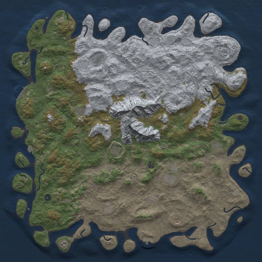 Rust Map: Procedural Map, Size: 6000, Seed: 1098675309, 19 Monuments