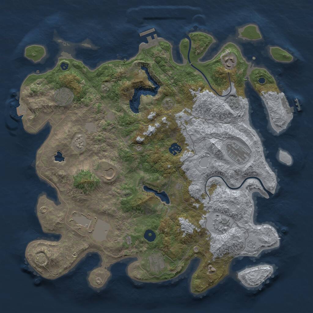 Rust Map: Procedural Map, Size: 4000, Seed: 92197460, 15 Monuments