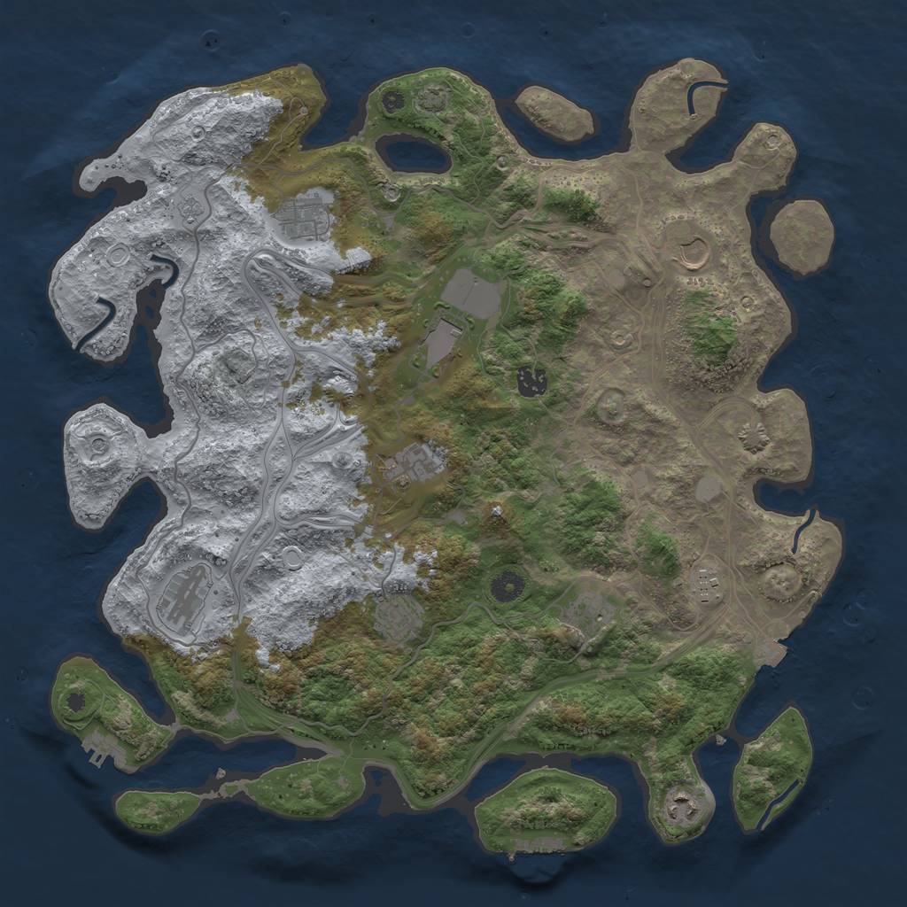 Rust Map: Procedural Map, Size: 4250, Seed: 1784553758, 18 Monuments