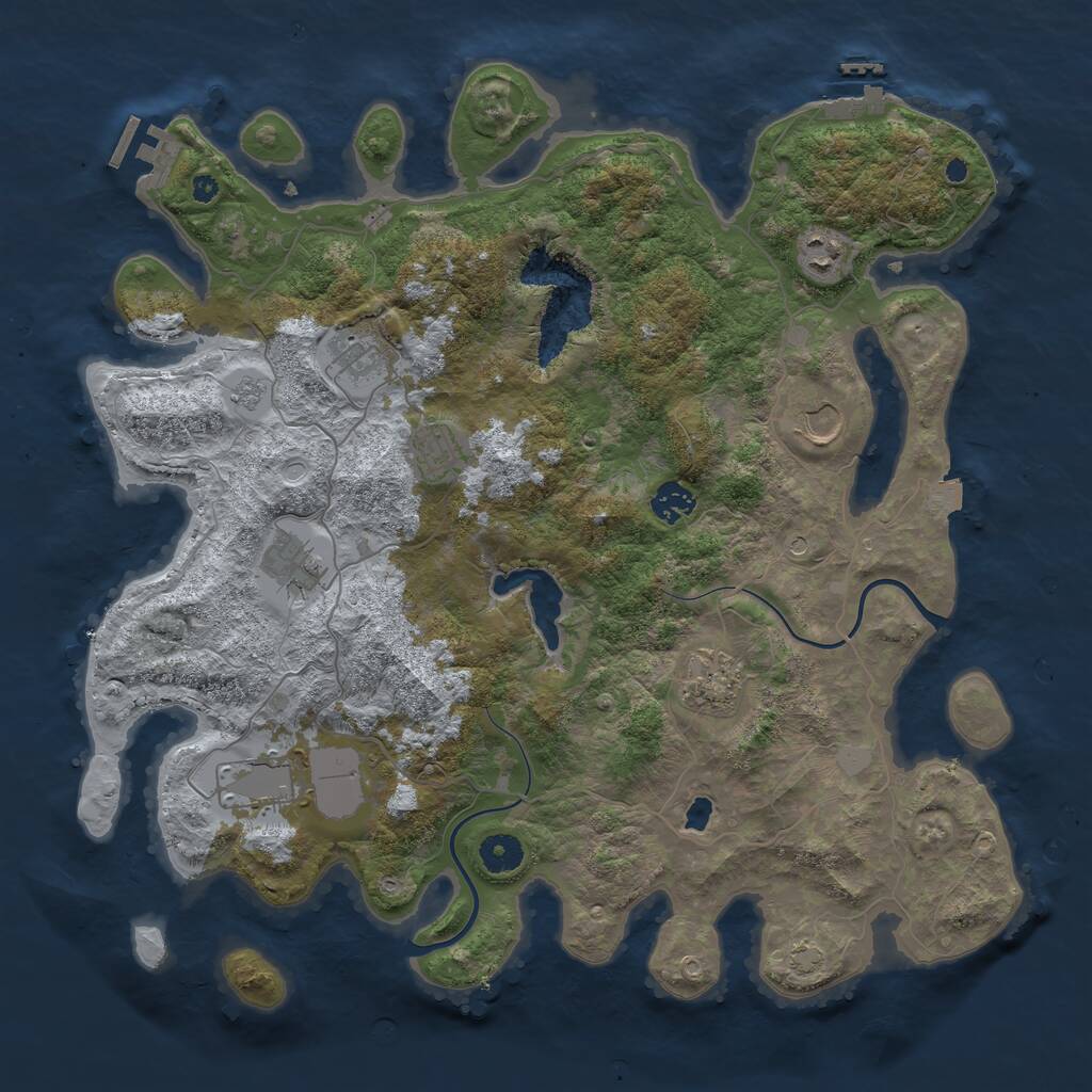 Rust Map: Procedural Map, Size: 4000, Seed: 149805457, 14 Monuments