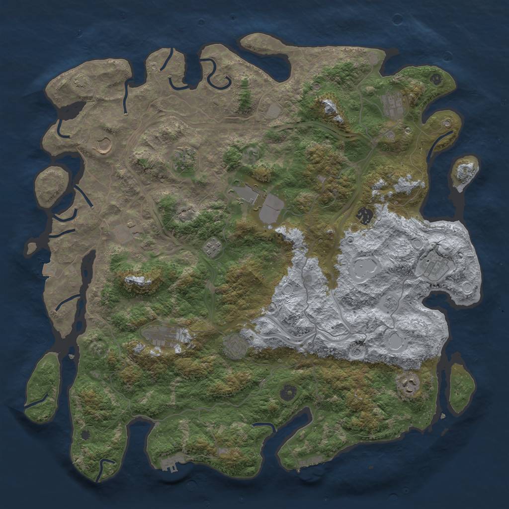 Rust Map: Procedural Map, Size: 4650, Seed: 1167871200, 19 Monuments