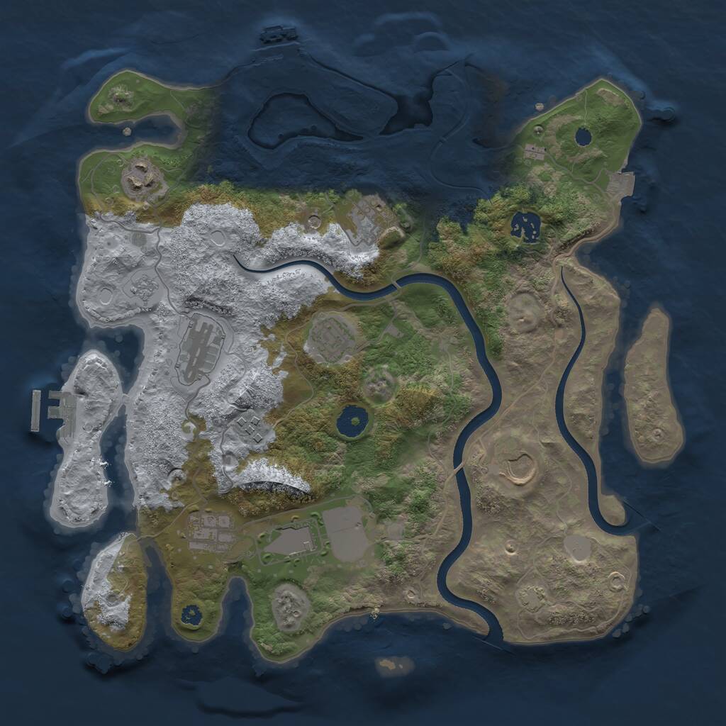 Rust Map: Procedural Map, Size: 3500, Seed: 37357481, 15 Monuments