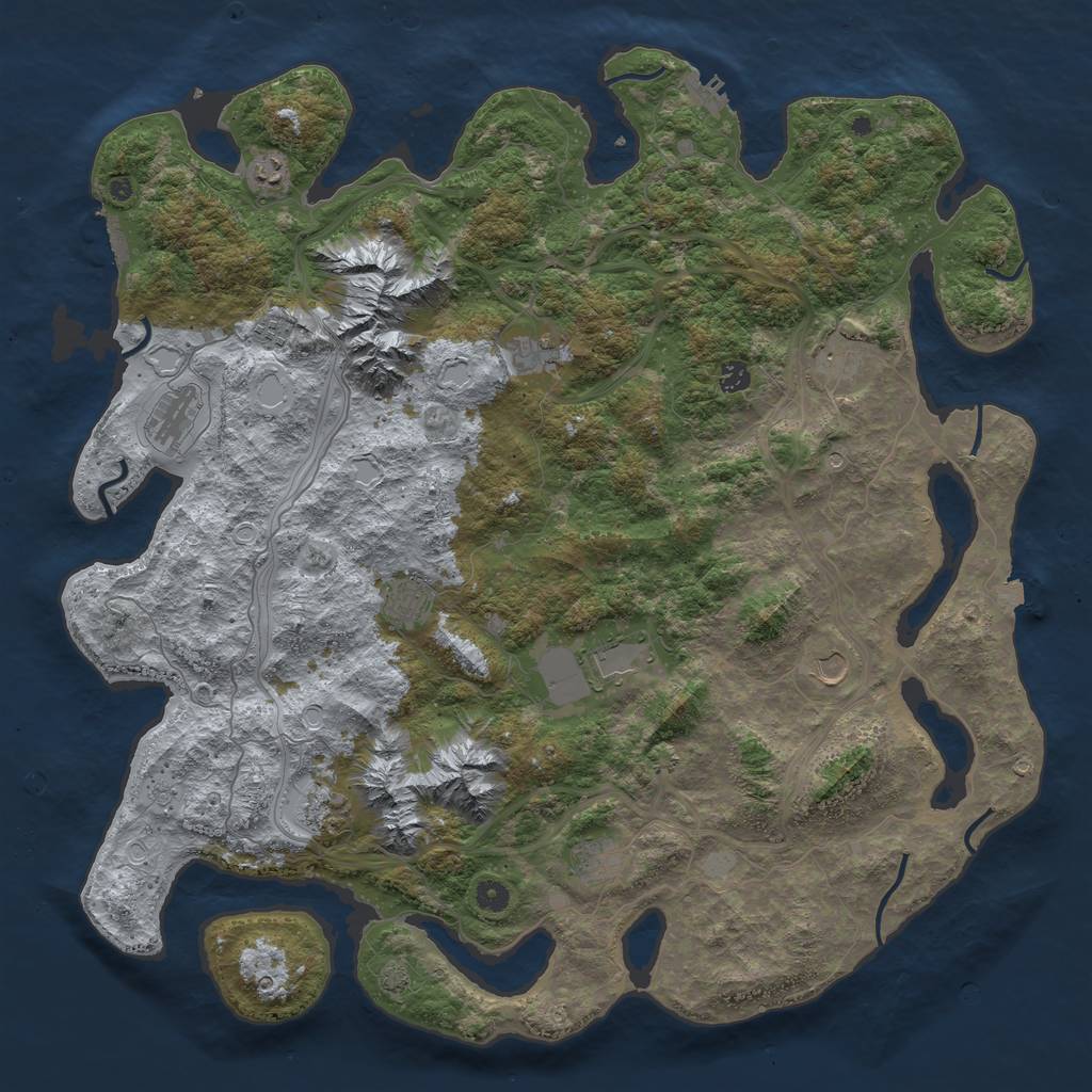 Rust Map: Procedural Map, Size: 5000, Seed: 191823, 19 Monuments