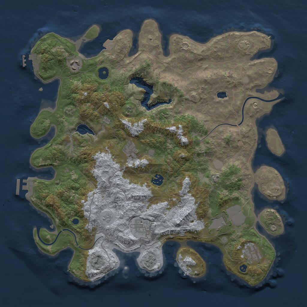 Rust Map: Procedural Map, Size: 4000, Seed: 257262486, 13 Monuments