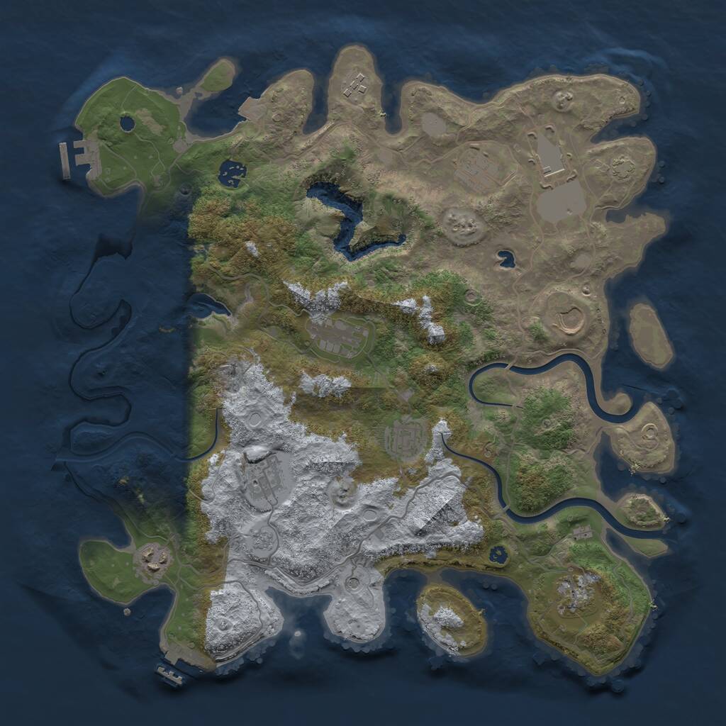 Rust Map: Procedural Map, Size: 4000, Seed: 257262486, 16 Monuments