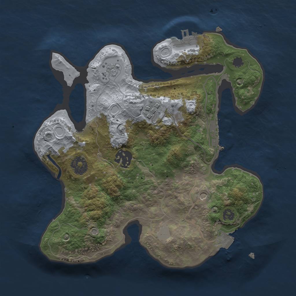 Rust Map: Procedural Map, Size: 2500, Seed: 1411120309, 9 Monuments