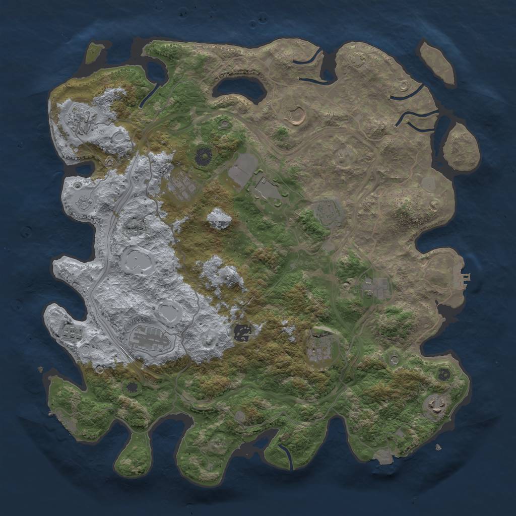 Rust Map: Procedural Map, Size: 4250, Seed: 1151250578, 19 Monuments