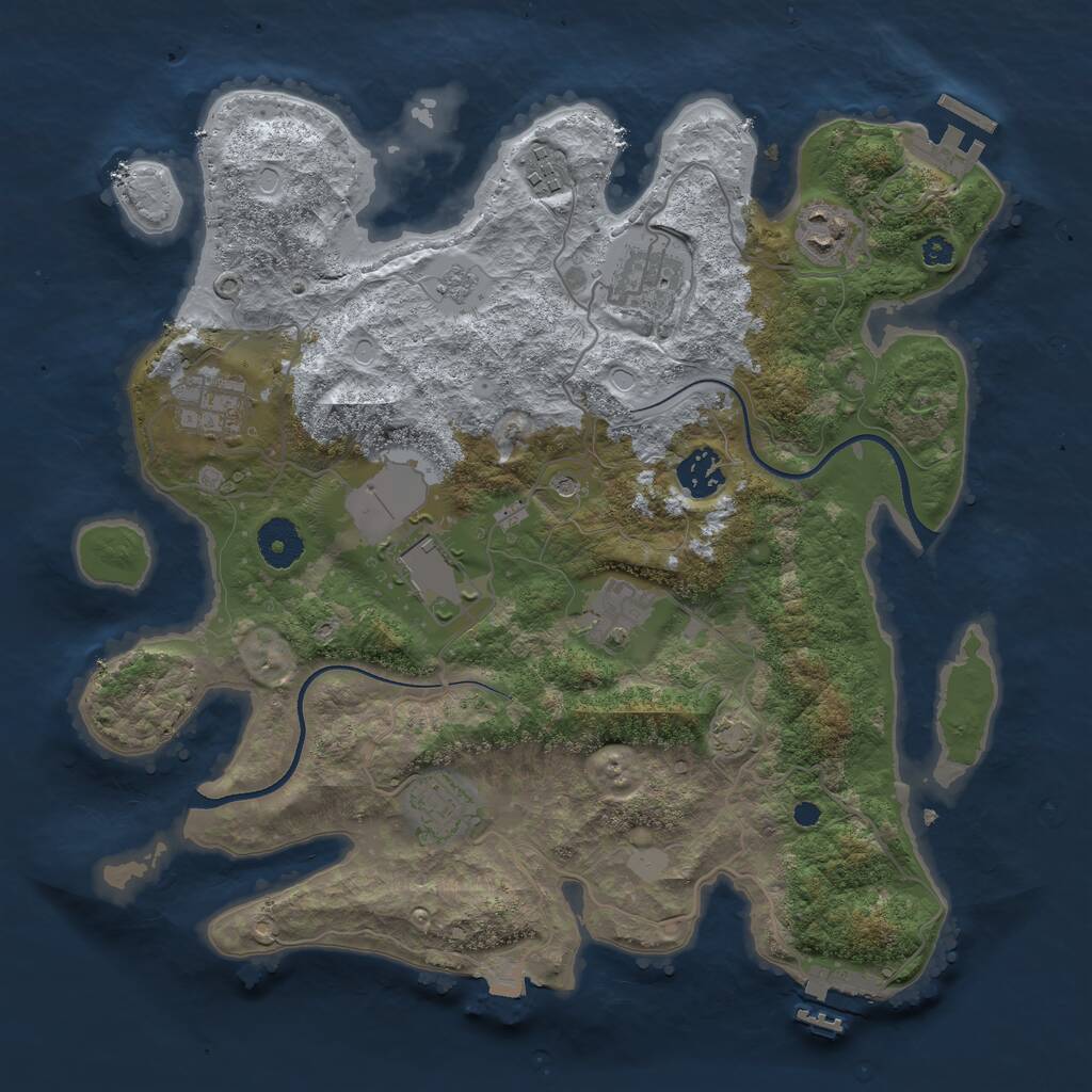 Rust Map: Procedural Map, Size: 3500, Seed: 1789809796, 14 Monuments