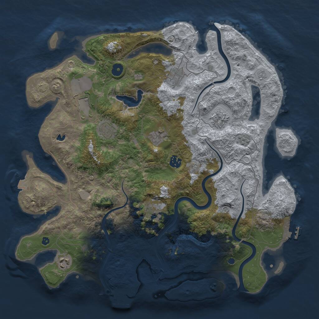 Rust Map: Procedural Map, Size: 4000, Seed: 9146087, 15 Monuments