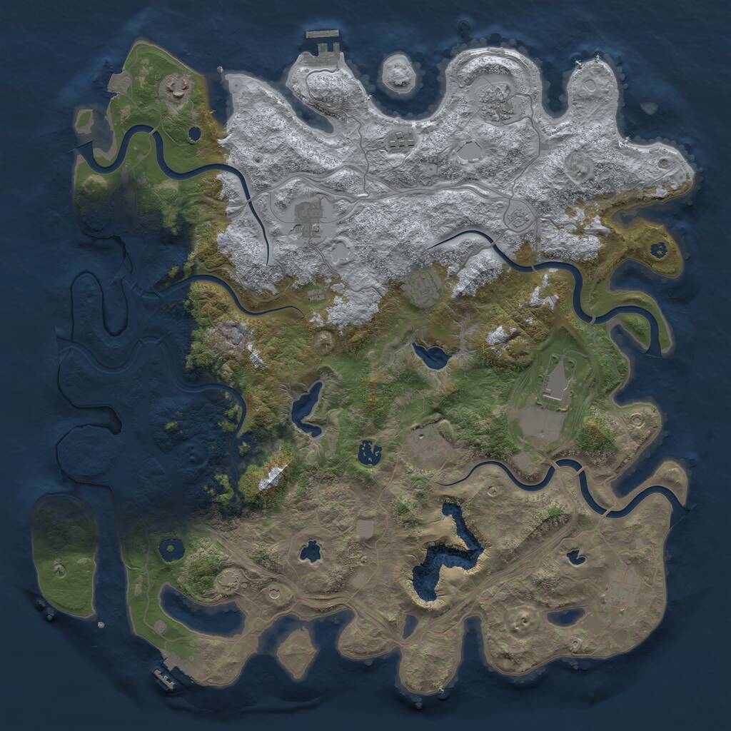 Rust Map: Procedural Map, Size: 4500, Seed: 1699, 15 Monuments