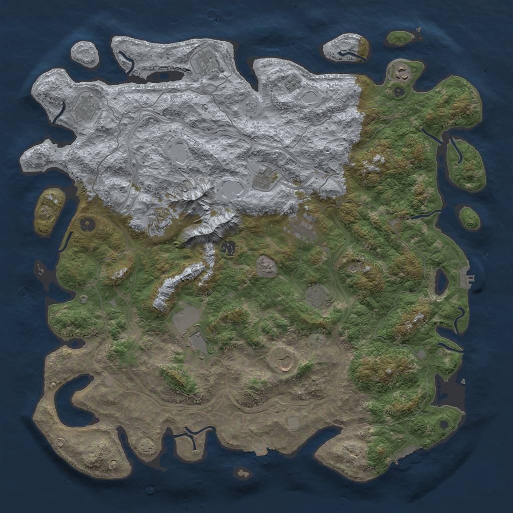 Rust Map: Procedural Map, Size: 5000, Seed: 1819198045, 19 Monuments