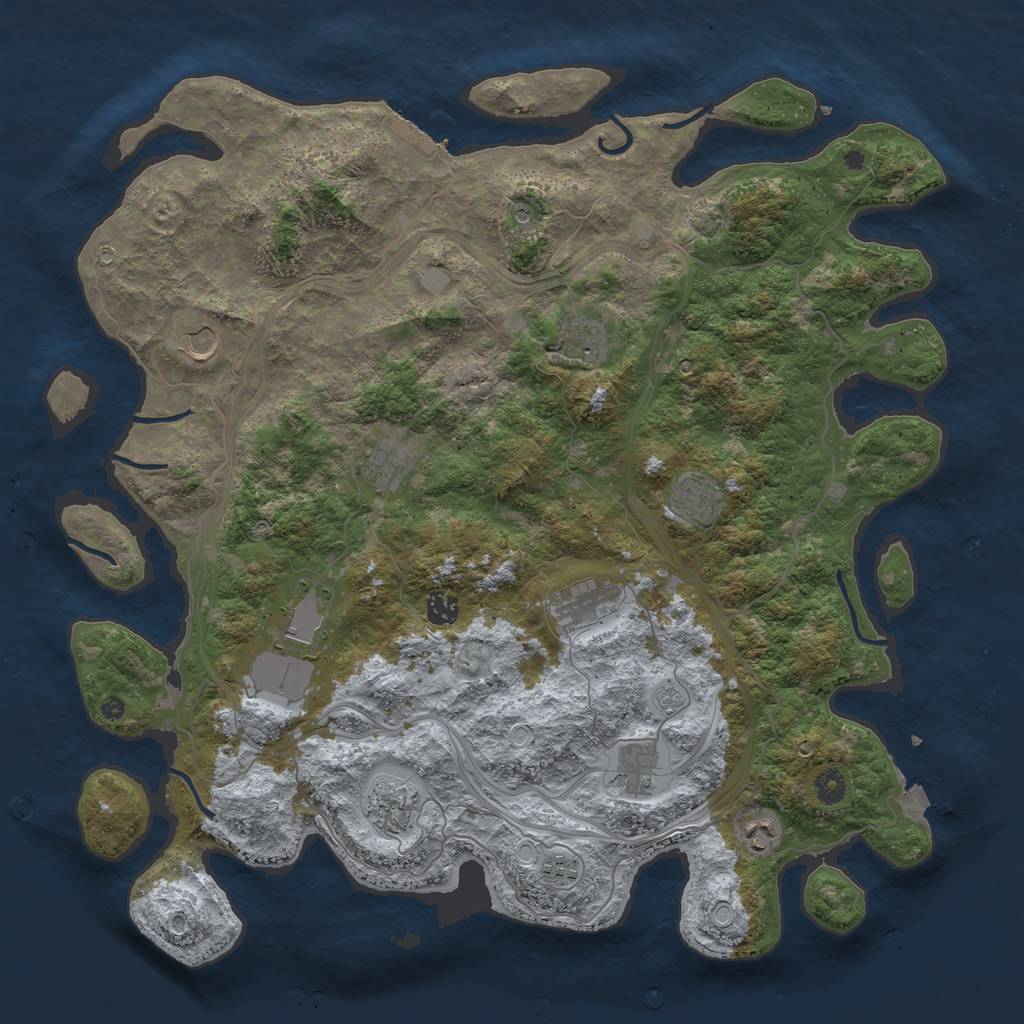 Rust Map: Procedural Map, Size: 4500, Seed: 179966521, 18 Monuments