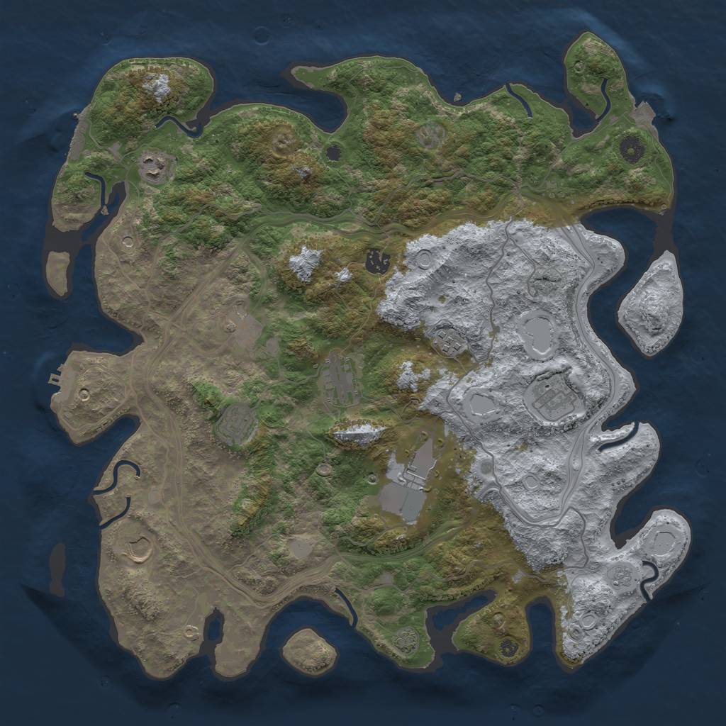 Rust Map: Procedural Map, Size: 4250, Seed: 296002257, 17 Monuments
