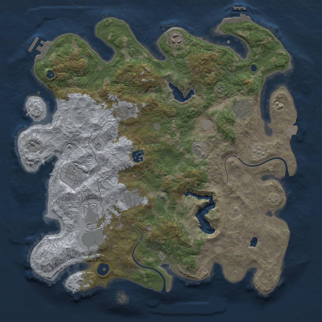 Rust Map: Procedural Map, Size: 4000, Seed: 1826823130, 14 Monuments
