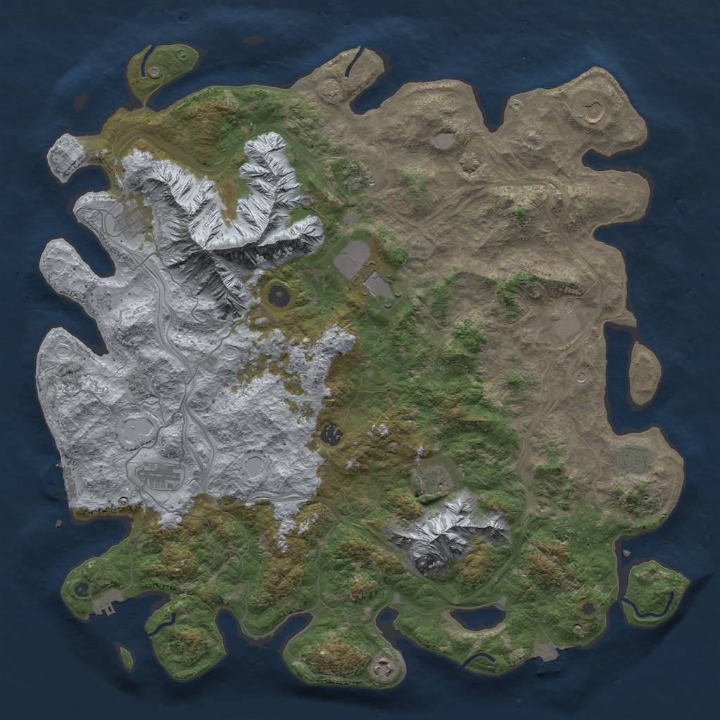 Rust Map: Procedural Map, Size: 5000, Seed: 7412369, 19 Monuments