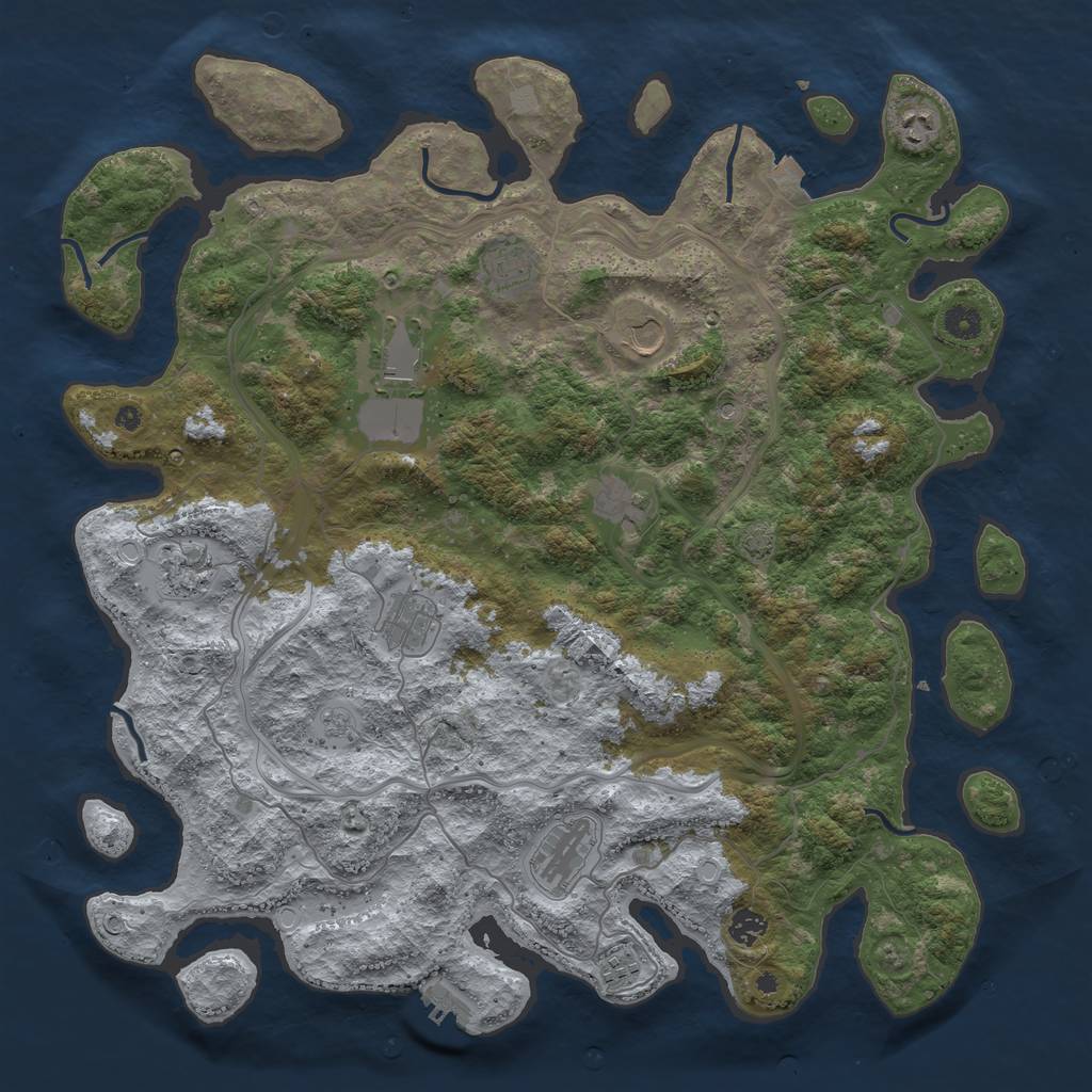 Rust Map: Procedural Map, Size: 4500, Seed: 1478963, 17 Monuments