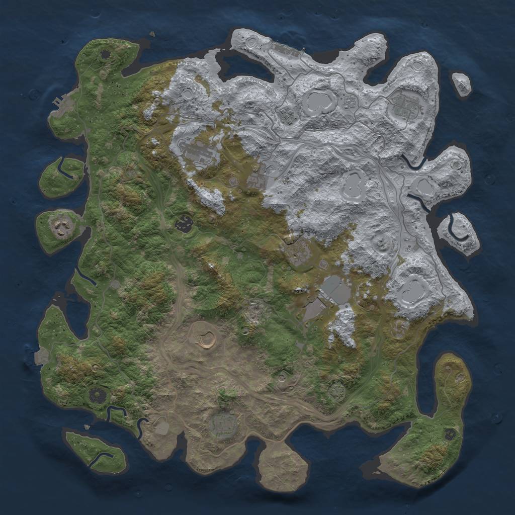 Rust Map: Procedural Map, Size: 4500, Seed: 58366976, 18 Monuments
