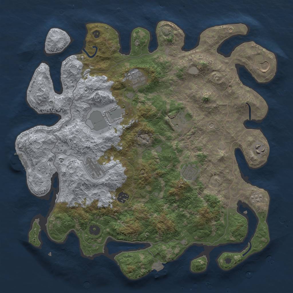 Rust Map: Procedural Map, Size: 4000, Seed: 215776569, 16 Monuments