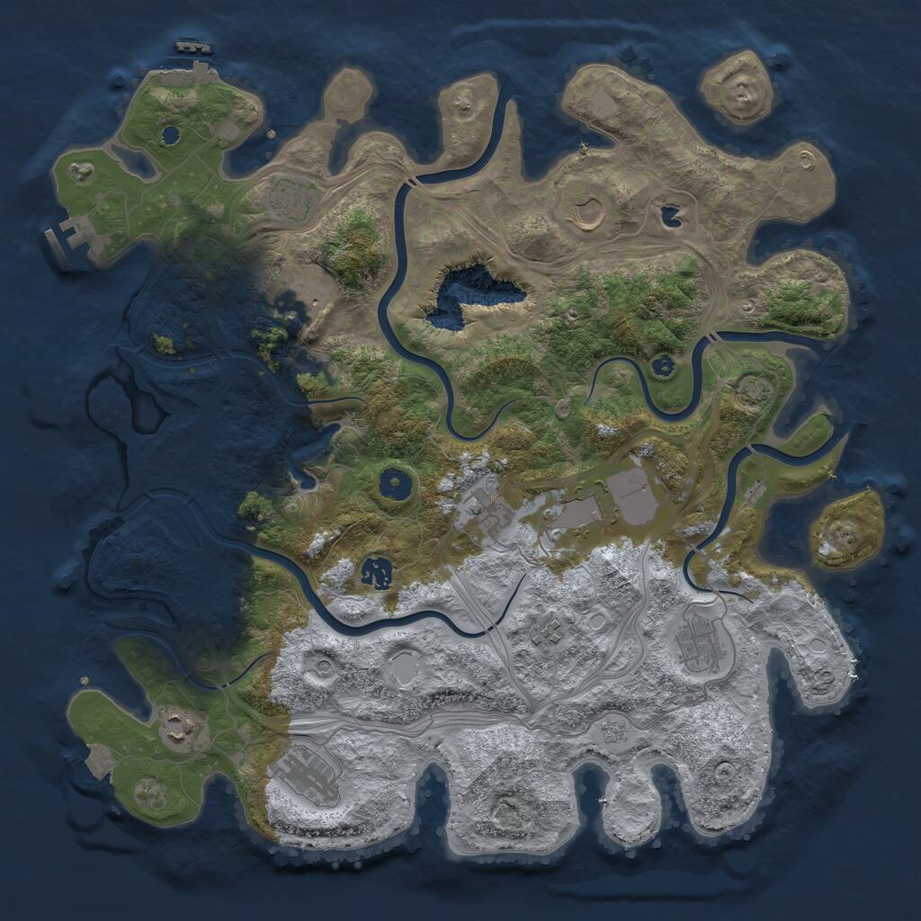 Rust Map: Procedural Map, Size: 4250, Seed: 1165525882, 16 Monuments
