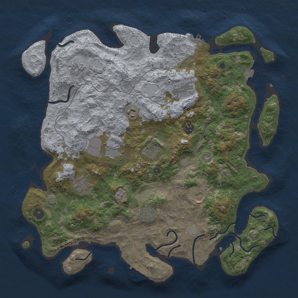 Rust Map: Procedural Map, Size: 4200, Seed: 741406351, 18 Monuments