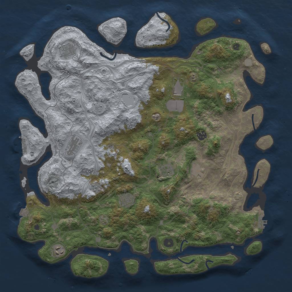 Rust Map: Procedural Map, Size: 4500, Seed: 9879789, 17 Monuments