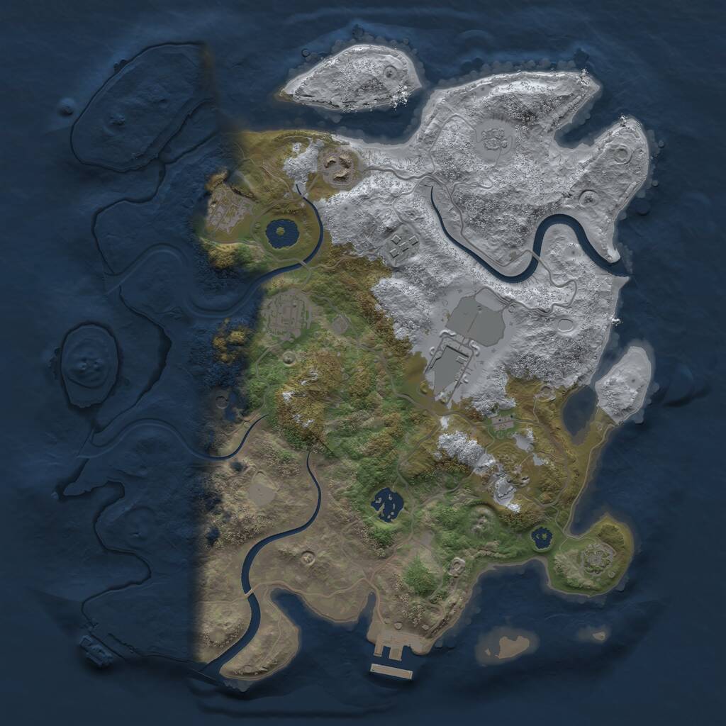 Rust Map: Procedural Map, Size: 3500, Seed: 1527852, 13 Monuments