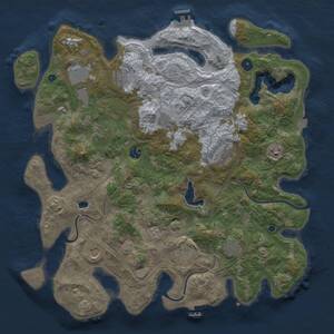 Thumbnail Rust Map: Procedural Map, Size: 4300, Seed: 2013248, 17 Monuments