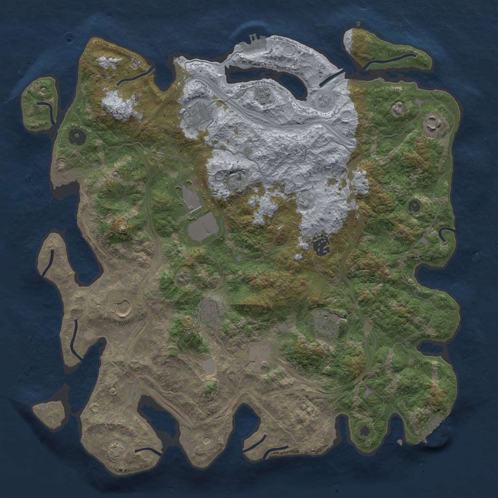 Rust Map: Procedural Map, Size: 4300, Seed: 2013248, 17 Monuments