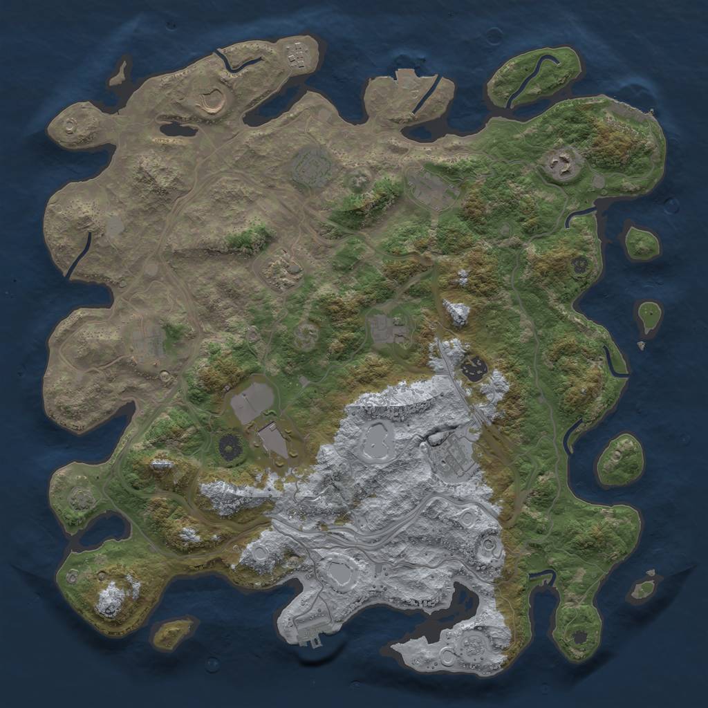 Rust Map: Procedural Map, Size: 4300, Seed: 198273645, 19 Monuments