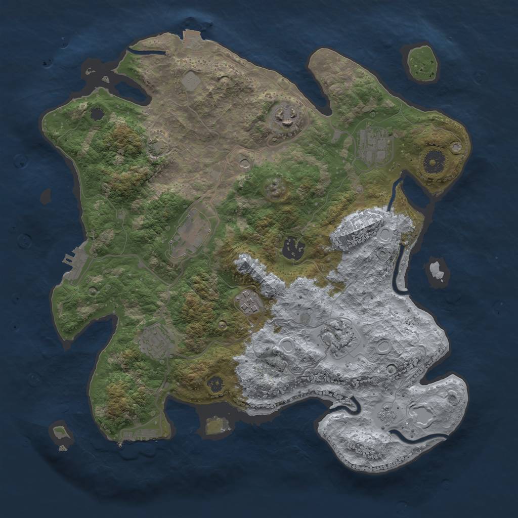 Rust Map: Procedural Map, Size: 3400, Seed: 1324982970, 15 Monuments