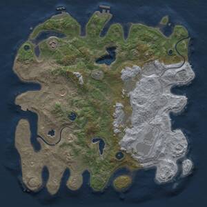 Thumbnail Rust Map: Procedural Map, Size: 4000, Seed: 2114644871, 14 Monuments