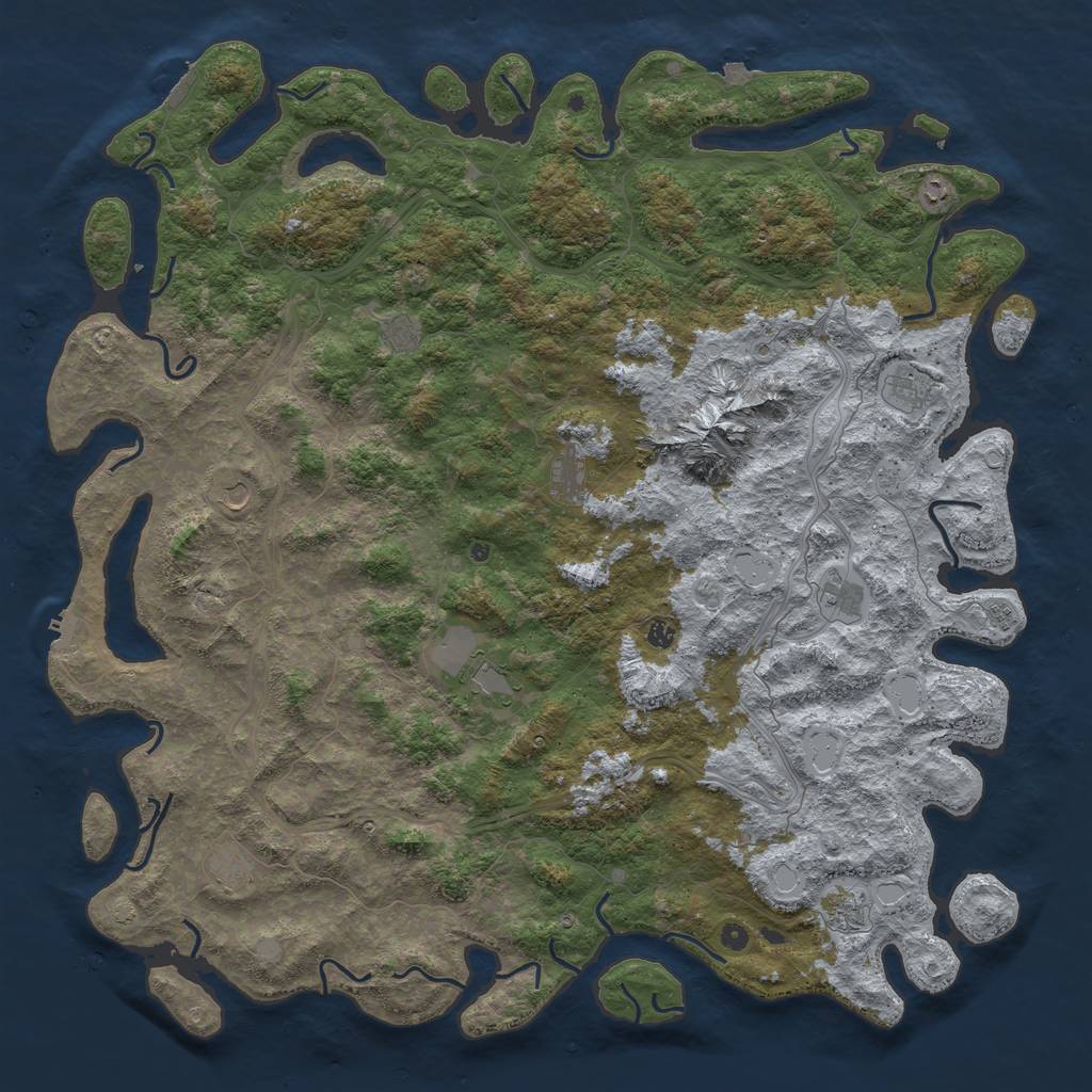 Rust Map: Procedural Map, Size: 6000, Seed: 24670696, 19 Monuments