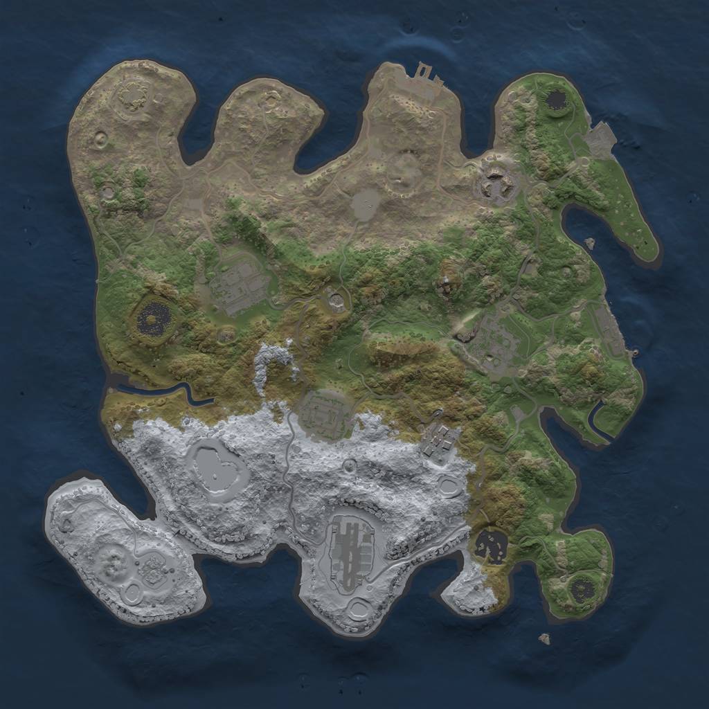 Rust Map: Procedural Map, Size: 3105, Seed: 13827, 15 Monuments