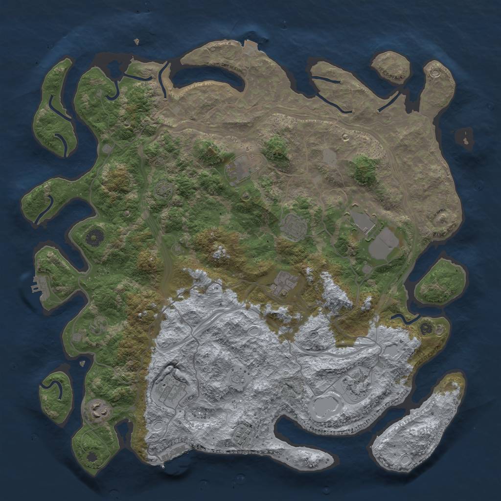Rust Map: Procedural Map, Size: 4250, Seed: 360772391, 15 Monuments