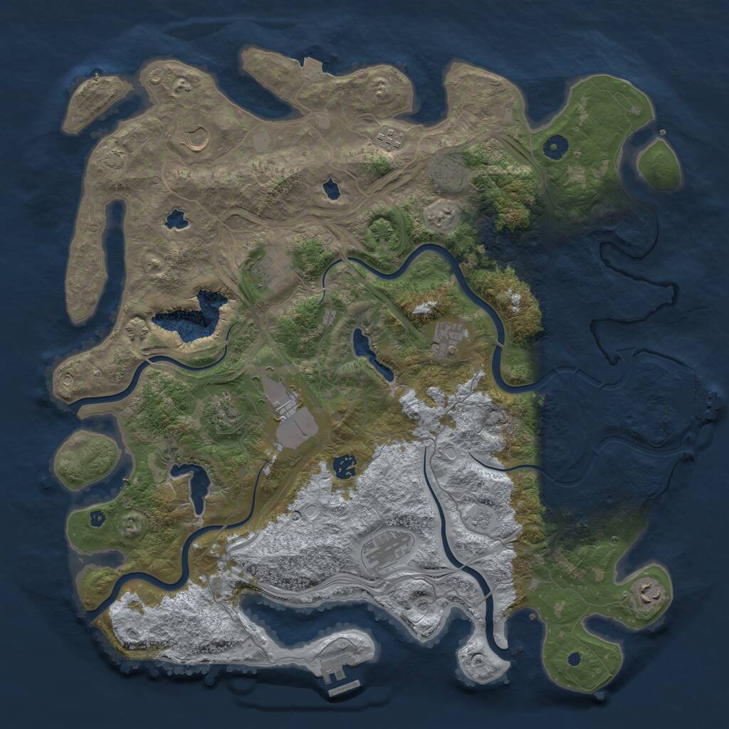 Rust Map: Procedural Map, Size: 4500, Seed: 1509539787, 16 Monuments