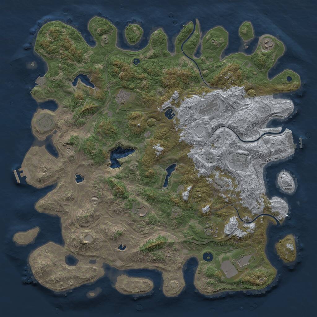 Rust Map: Procedural Map, Size: 4786, Seed: 1337, 16 Monuments