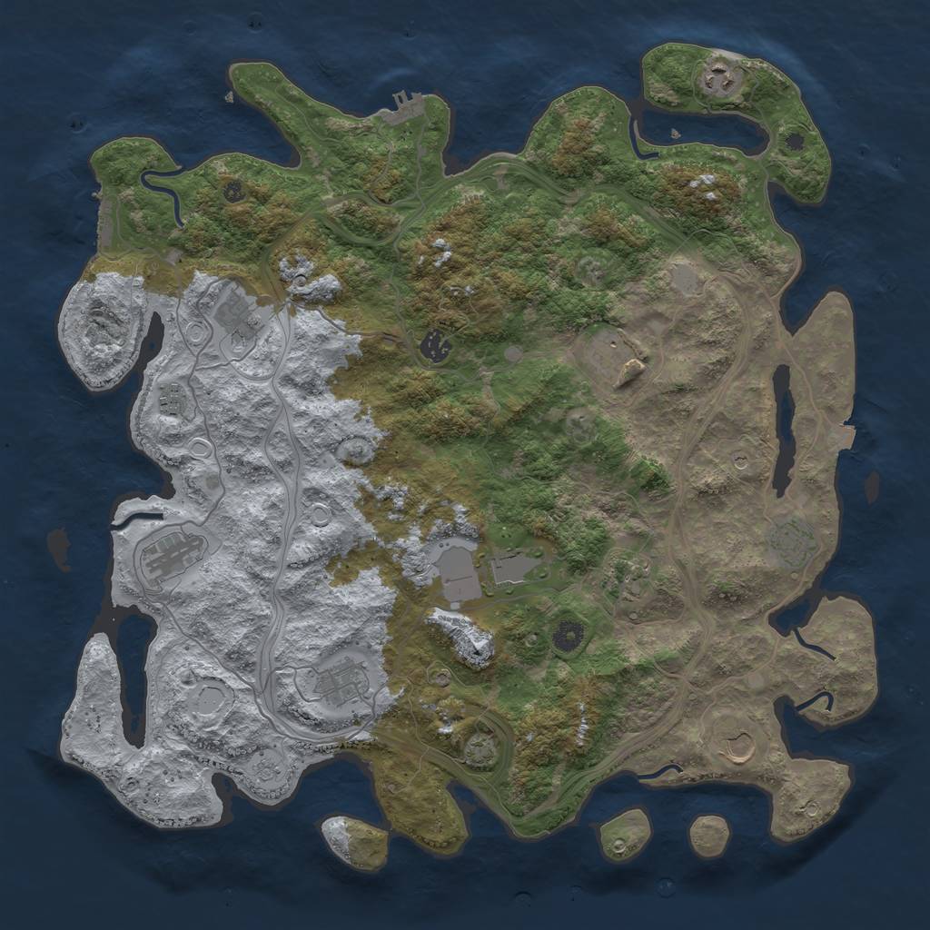 Rust Map: Procedural Map, Size: 4500, Seed: 6090, 19 Monuments