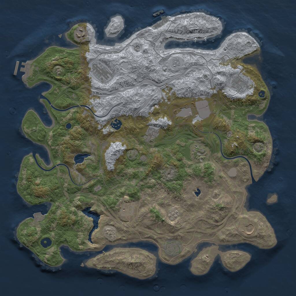 Rust Map: Procedural Map, Size: 4250, Seed: 75899658, 17 Monuments