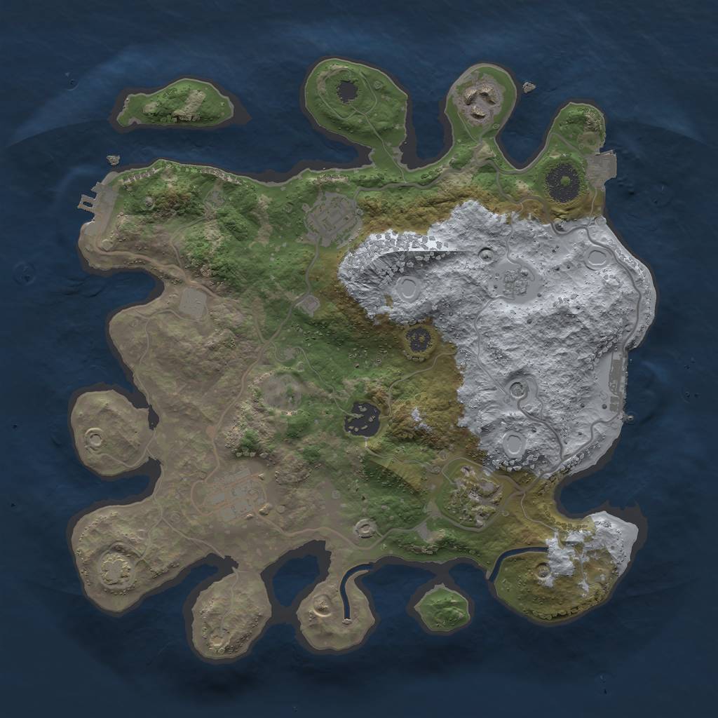 Rust Map: Procedural Map, Size: 3000, Seed: 132154101, 13 Monuments