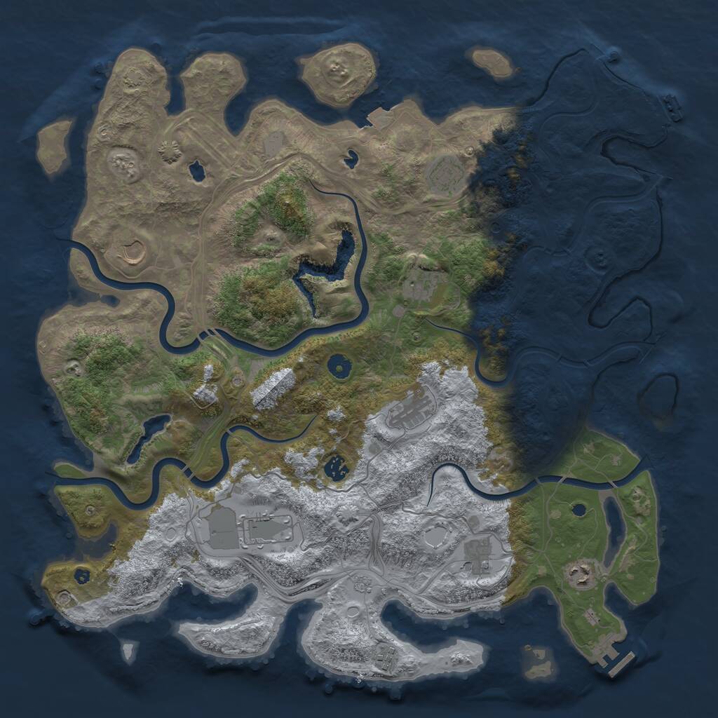 Rust Map: Procedural Map, Size: 4500, Seed: 145623, 15 Monuments