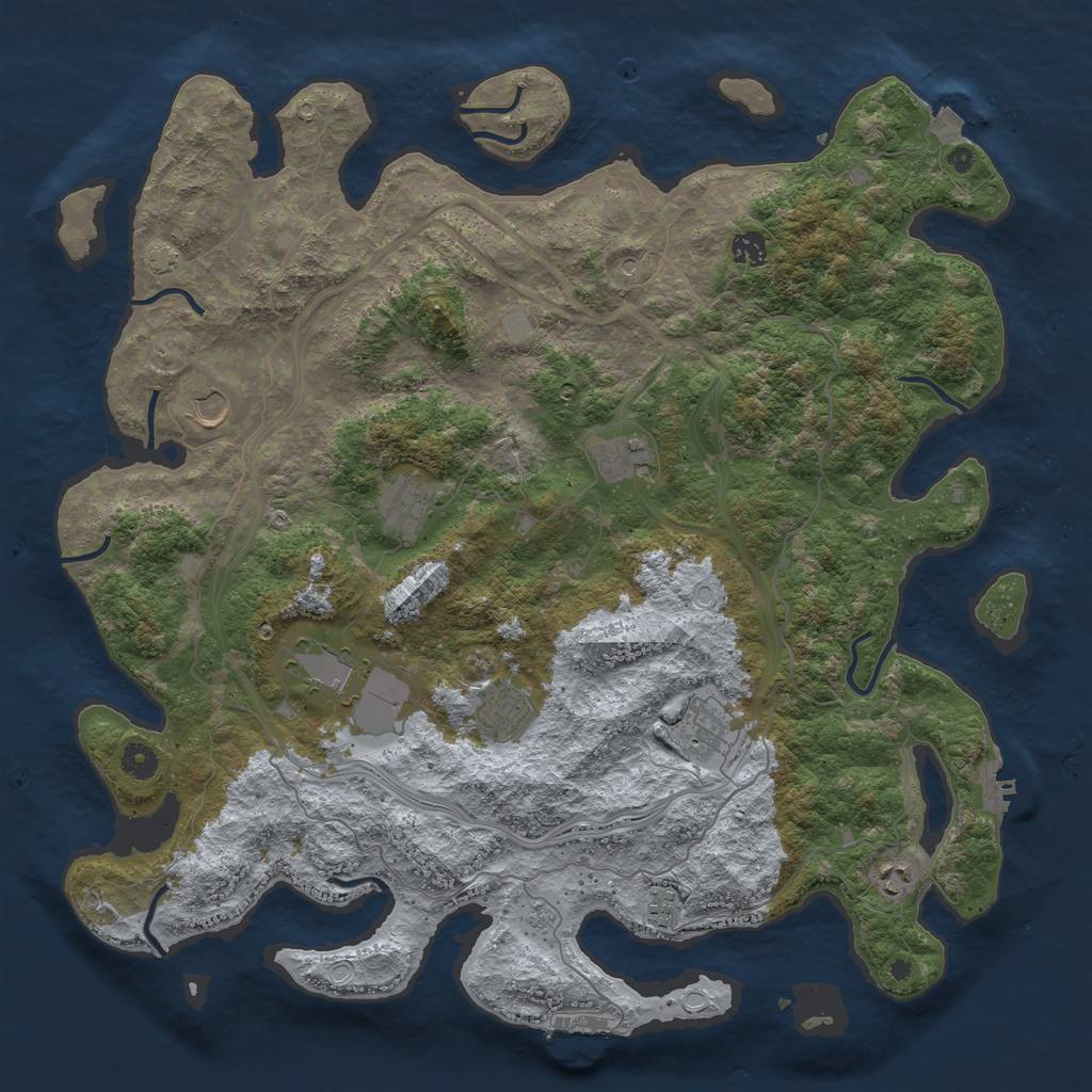 Rust Map: Procedural Map, Size: 4500, Seed: 145623, 17 Monuments