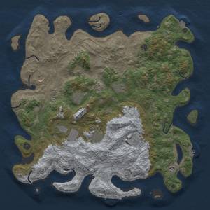 Thumbnail Rust Map: Procedural Map, Size: 4500, Seed: 145623, 17 Monuments