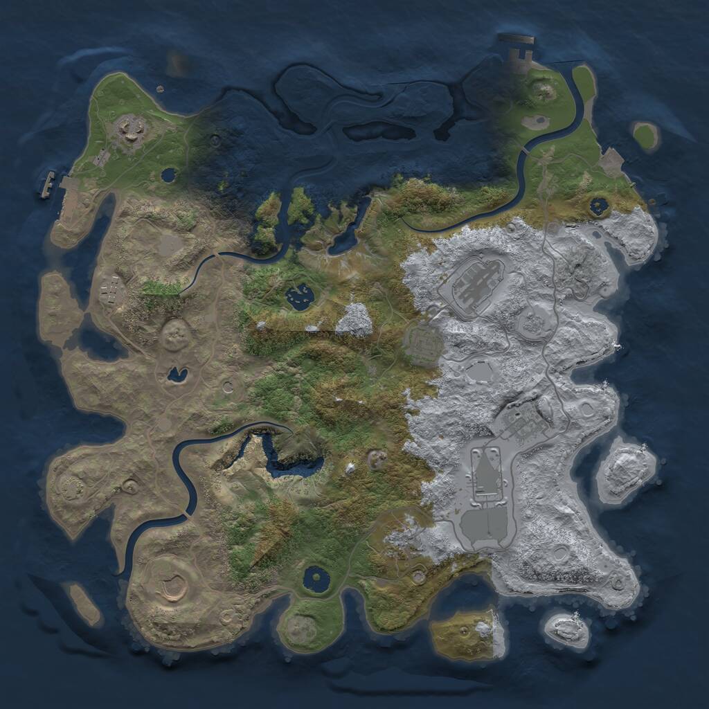 Rust Map: Procedural Map, Size: 4000, Seed: 73552432, 15 Monuments