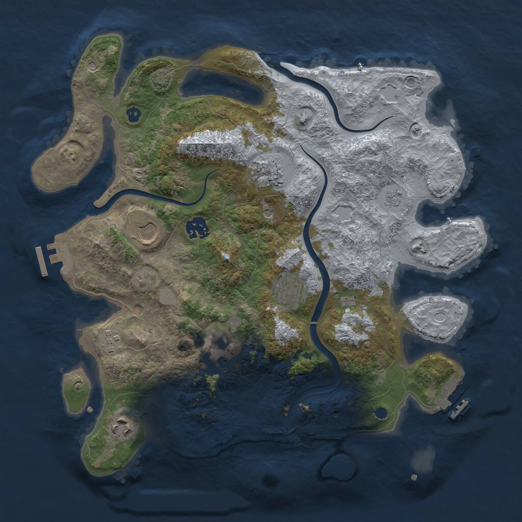Rust Map: Procedural Map, Size: 3500, Seed: 72807378, 13 Monuments